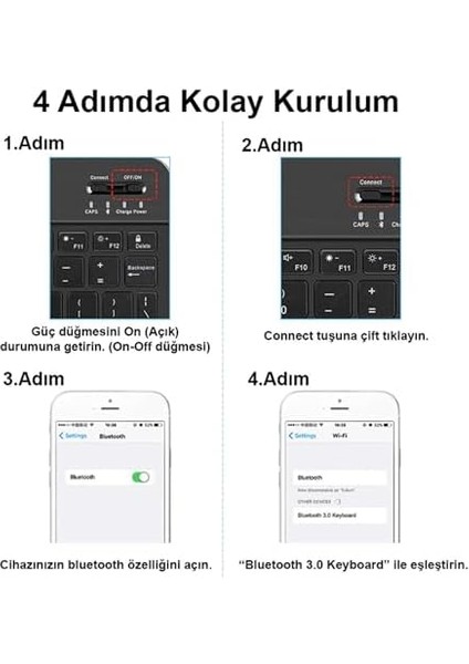 Tablet ve Telefonlar Için Türkçe Q Klavye ve Mouse Set - AL3476 (Siyah) modelleri
