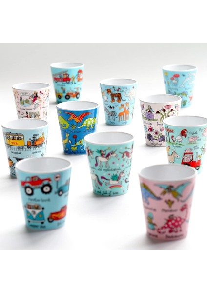 2'li Melamin Alıştırma Bardağı (Cars & Dino) modelleri