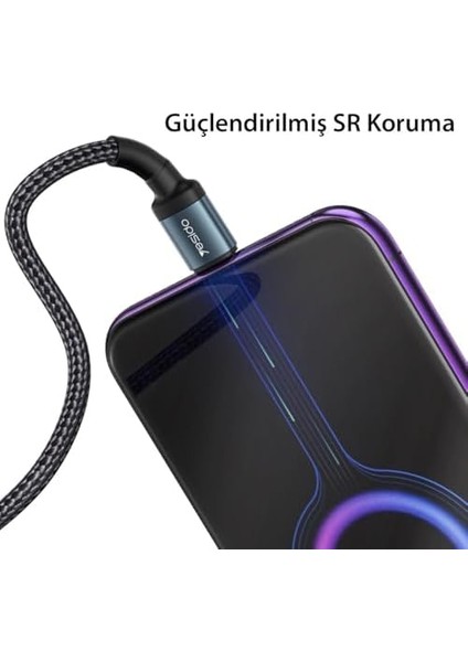 60W Hasırlı Type-C To Type-C Pd Hızlı Şarj Kablosu, 1.2 Metre modelleri