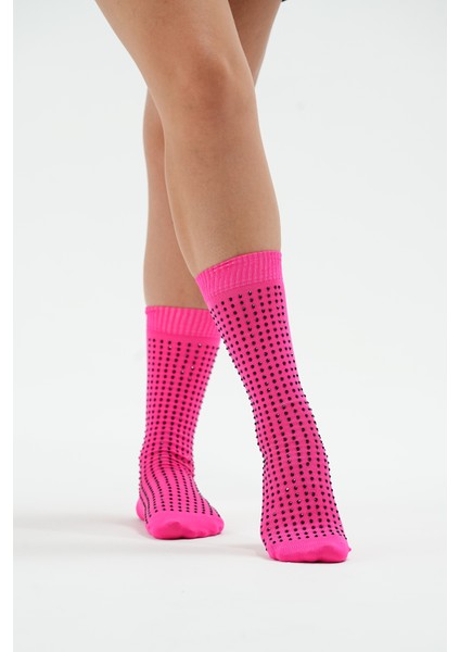 Fully M'gems Pembe Kaydırmaz Spor Çorap