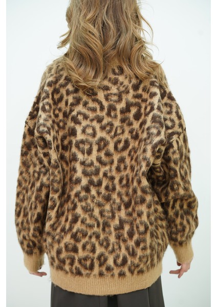 Leopar Desen Triko Hırka fiyatları