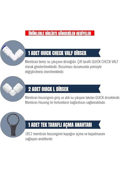 Su Arıtma Cihazı Membran Housing Filtre Kabı (Boş) - Açma Anahtarı Hediyeli fiyatları