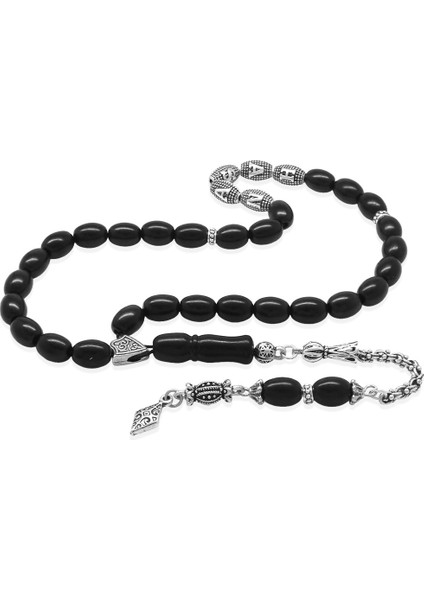 Kararmaz Metal Arnavut Zincir Püsküllü Arpa Kesim Isme Özel Yazılı Rus Oltu Tesbih