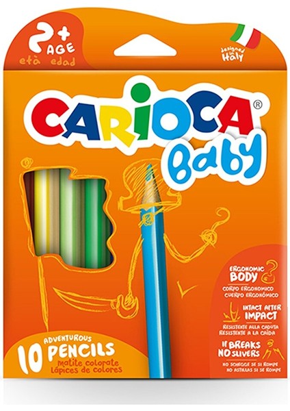 Jumbo Üçgen Bebek Kuru Boya Kalemi 10LU