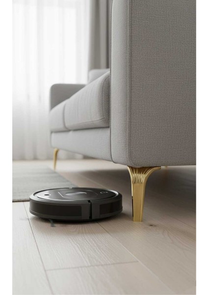 Lotus 16 cm Altın (4 Adet) Mobilya Koltuk Yatak Odası Tv Ünitesi Konsol ve Sehpa Ofis Mobilyası Ayağı