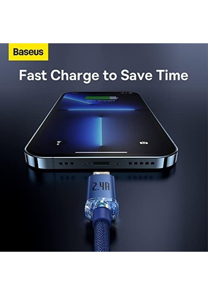 Crystal Charging 2.4A Lightning Kablo 1.2m-Mavi fiyatları