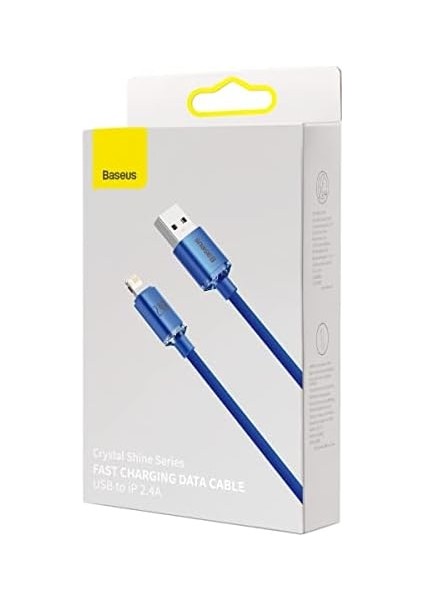 Crystal Charging 2.4A Lightning Kablo 1.2m-Mavi modelleri