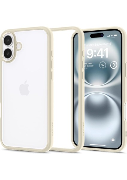 16 Plus ile Uyumlu Ince Kılıf Ultra Hybrid Sararma Karşıtı Duraclear Hava Kanalı Teknolojisi Askeri Sınıf Koruma Mute Şeffaf Kapak - ACS08073