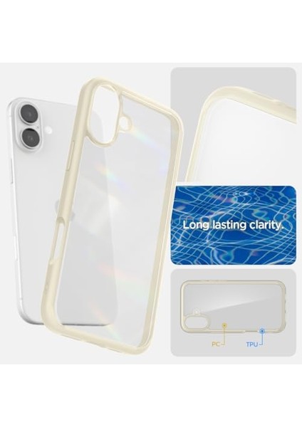 16 Plus ile Uyumlu Ince Kılıf Ultra Hybrid Sararma Karşıtı Duraclear Hava Kanalı Teknolojisi Askeri Sınıf Koruma Mute Şeffaf Kapak - ACS08073 modelleri