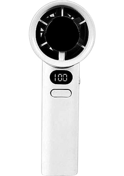 M11 Dijital LED Göstergeli Portatif Fan Mini Vantilatör Soğutucu El Fanı (Beyaz)
