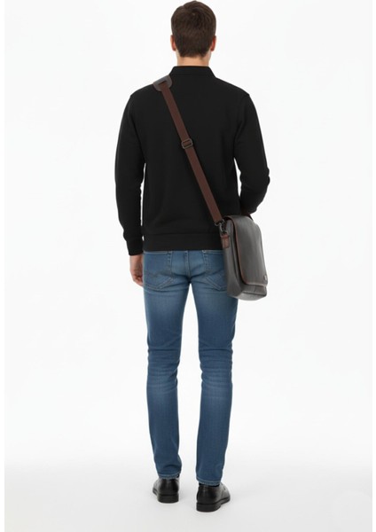 Erkek Polo Yaka Cepli Selanik Sweatshirt Regular Kalıp BGL-ST04872 modelleri