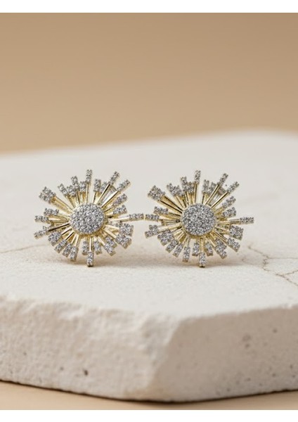 Güneş Işığı Etkili Zirkon Taşlı Yıldız Formunda Küpe fiyatları