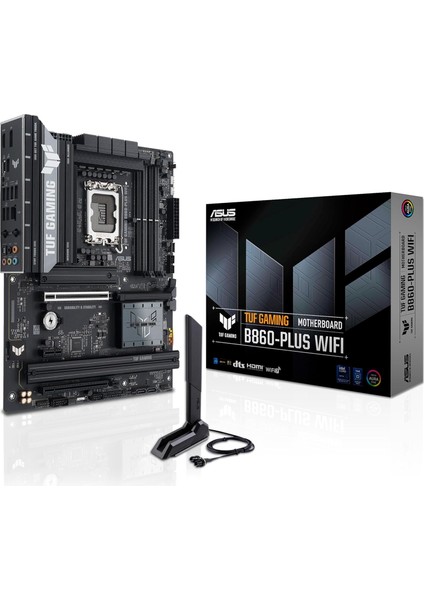 Tuf Gamıng B860 Plus Wıfı Intel Atx Anakart, 12+1+2+1 80A Drmos Güç Aşamaları, Ddr5, Pcıe 5.0, 3xm.2 Yuvaları, Wifi 7, 2.5gb Ethernet, Displayport, Dp Alt Modlu USB 20GBPS Tip-C