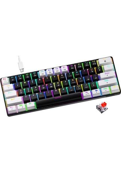 Mekanik Rgb Işıklı Gaming Oyuncu Klavyesi Red Switch Kablolu Gamer Klavye
