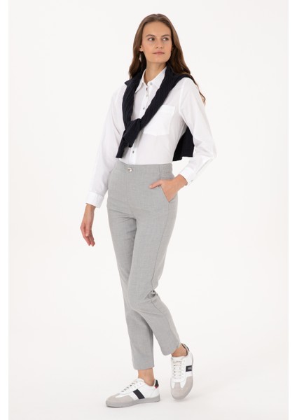 Kadın Açık Gri Pantolon (Kanvas-Chino) 50309281-VR001