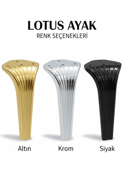 Lotus 16 cm Krom (4 Adet) Mobilya Koltuk Yatak Odası Tv Ünitesi Konsol ve Sehpa Ofis Mobilyası Ayağı