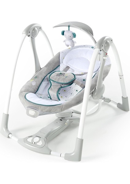 Convertme 2&apos;si 1 Arada Kompakt Taşınabilir Bebek Salıncağı ve Bebek Koltuğu, Pille Çalışan Titreşimler, Otomatik Sallanma, Doğa Sesleri - Nash