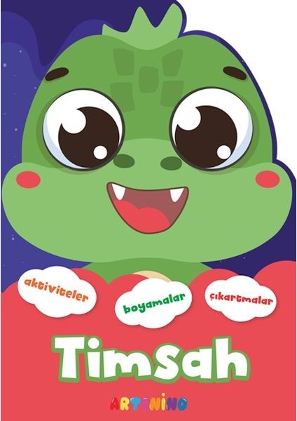 Şekilli Hayvanlar Serisi - Timsah Aktivite Boyama Çıkartma Kitabı