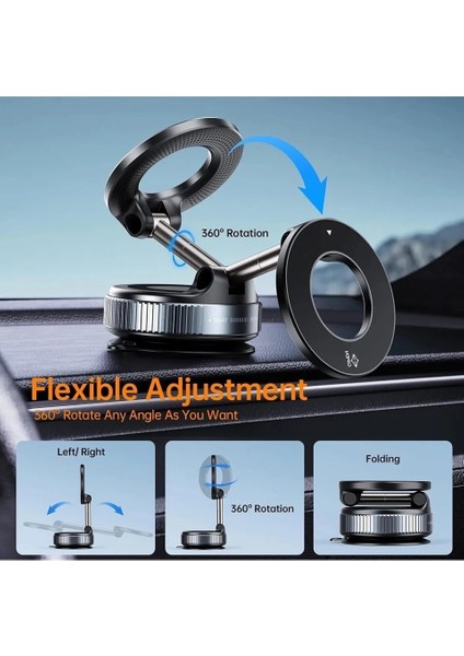 360 Dönebilen Ayarlanabilir Araç Içi Tutucu Kullanılabilen Vakumlu K007 Magsafe Telefon Tutucu fırsatları