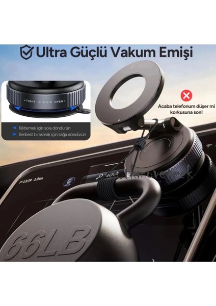 360 Dönebilen Ayarlanabilir Araç Içi Tutucu Kullanılabilen Vakumlu K007 Magsafe Telefon Tutucu indirimleri
