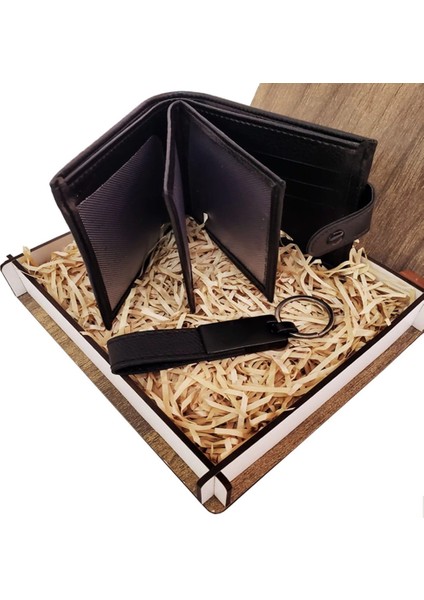Cüzdan Anahtarlık Ahşap Kutulu Set modelleri