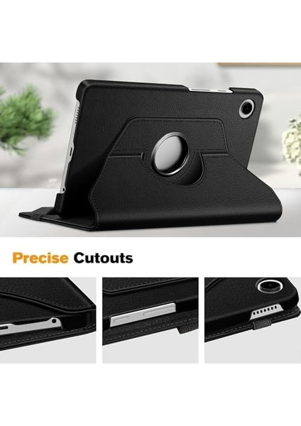 Galaxy Tab A9 Plus X210 Yatay ve Dikey Standlı 360 Derece Döner Tablet Kılıfı Siyah modelleri