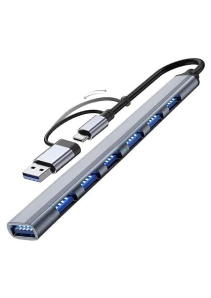 7in1 Type C/usb To 7x USB 3.0 Çoğaltıcı Okuyucu Hup, Klavye, Mouse, Yazıcı, USB Okuyucu modelleri