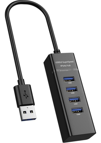 USB 3.0 Hub Çoğaltıcı 4&apos;lü 5gbps Super Speed USB Çoklayıcı 30 cm Kablolu