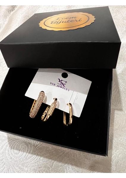 Çelik Altın Kaplama Taşlı Küpe fırsatları