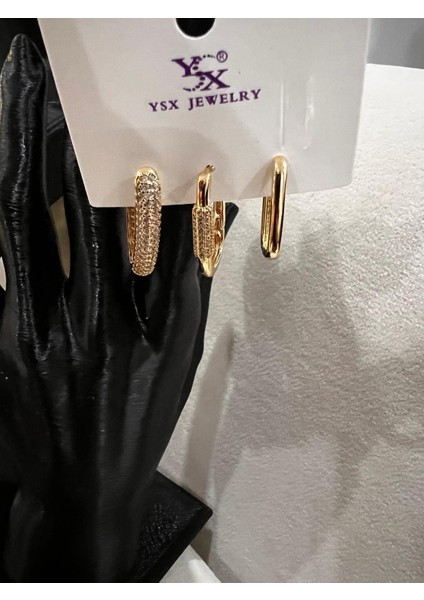 Çelik Altın Kaplama Taşlı Küpe indirimleri