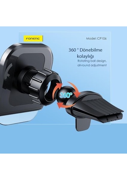 CP106 Manyetik Araç Içi Telefon Tutucu (Tüm Cihazlarla Uyumlu Araç Tutacağı) fiyatları