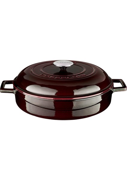 Metal Premium Serisi - Döküm Çok Amaçlı Tencere, Yuvarlak, 28 Cm, Majolik Mor, Kubbe Kapak