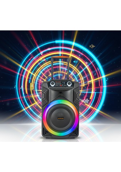 Kolav LJ1531 Ses Bombası Büyük Boy Party Box Bluetoot Hoparlör Speaker 80W Taşınabilir Hoparlör 8x2 Inç modelleri