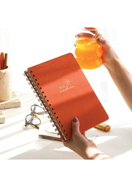 A5 Spiralli Sert Kapak Çizgili Tarihsiz Not Defteri