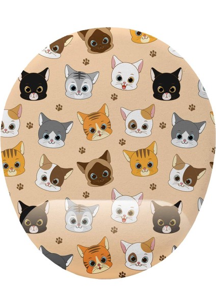 Desenli Bilek Destekli Mouse Pad