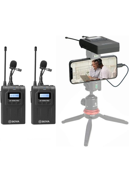 By-Wm8 Pro-K2 Uhf Çift Kanallı Kablosuz Mikrofon Sistemi