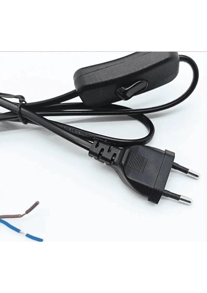 Adet Fişli Anahtarlı Arapuarlı Hazır Kablo | 2 Metre, 0.50 Mm² Siyah |,, Masa Lambası, LED Trafosu Için Pratik Uzatma Kablosu (3) fiyatları