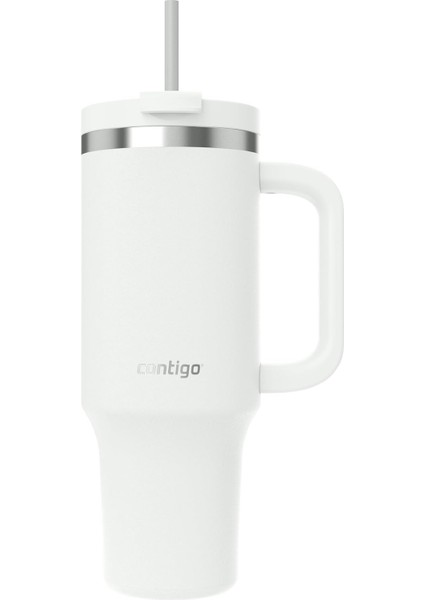 Üniseks Yetişkin Streeterville Tumbler Pipetli Yalıtımlı Su Şişesi, 1.2l, Beyaz