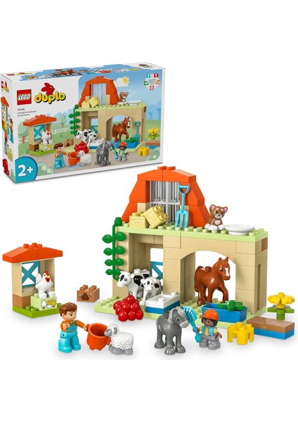Kasabası Çiftlikte Hayvanların Bakımı 10416, 2 Yaş ve Üzeri Çocuklar Için Rol Yapma Faaliyetlerini Teşvik Eden Oyuncak Inek, Koyun, Tavuk ve At Içeren Eğitici Oyuncak Yapım Seti (74 Parça)