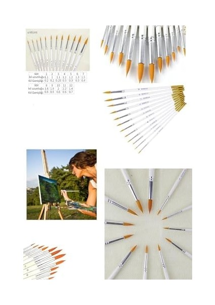 Resim Fırçası 12 Parça Sanat Akrilik Yağlıboya Fırça Seti fiyatları