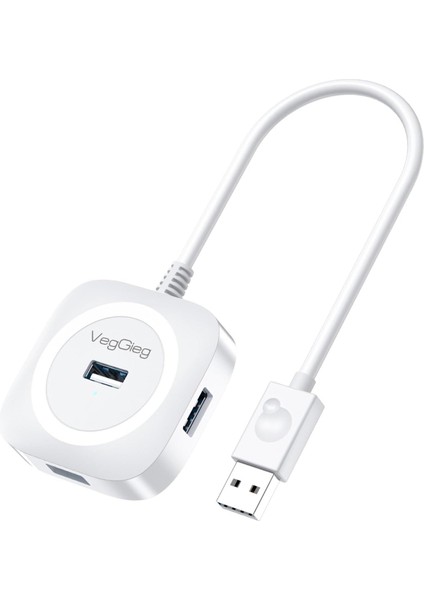 4 Portlu USB 2.0 Çoklayıcı Hub Beyaz