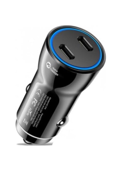 Süper Hızlı Şarj 60W Ultra Hızlı 2x Pd Type C Girişli Araç Şarj Başlığı, 12/24V Tüm Girişlere Uyumlu, Isı ve Akım Korumalı Şarj Başlığı fiyatları