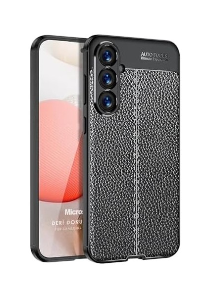 A55 Kılıf Deri Dokulu Silikon Siyah [ A55 ile Uyumlu Kılıf - Siyah] modelleri