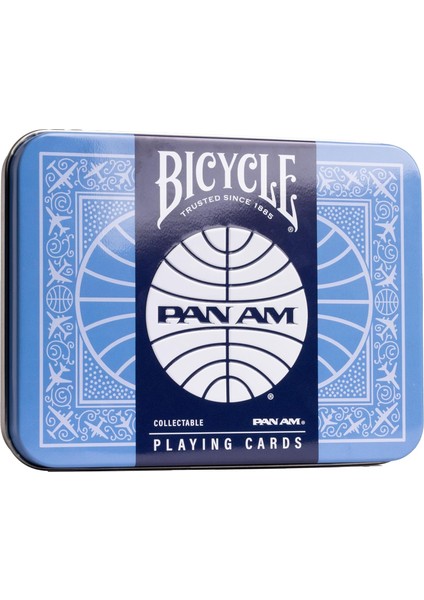 Pan Am Airlines Oyun Kartları, Teneke Seyahat Kutusunda 2 Deste – Klasik Pan Am Tasarımı