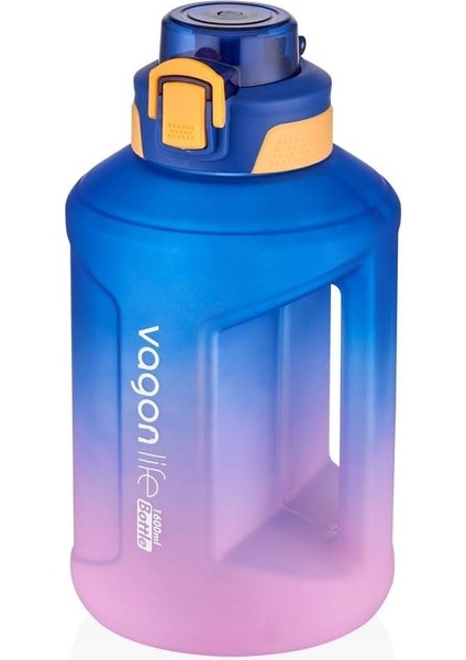 Çift Renk Taşıma Askılı ve Kulplu Motivasyon Su Matarası SM-2307-MAVİMOR