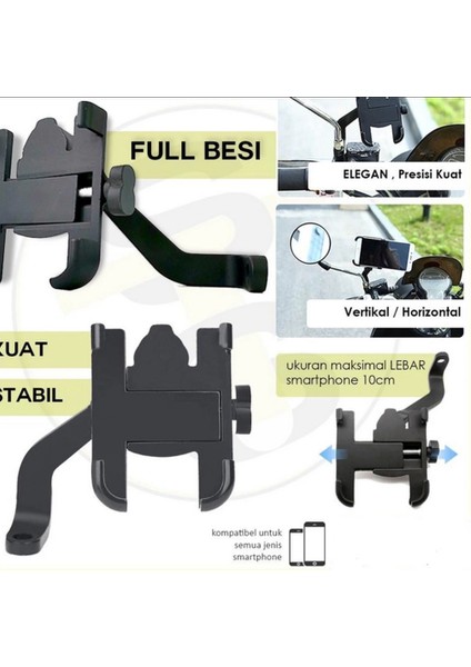 Alüminyum Gövdeli Metal Ayna Bağlantılı Motosiklet Telefon Tutucu 7 Inç Xl - Lisinya modelleri