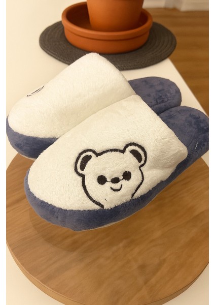 Momo Ayıcık Kadın Ev Terliği Günlük Rahat Kışlık Terlik