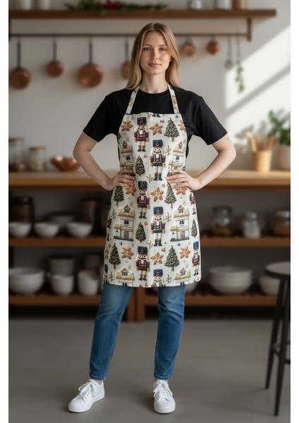 Unisex Mutfak Önlüğü Aşçı Önlüğü Yeni Yıl Yılbaşı Noel Baba nutcrackers, fındık kıran