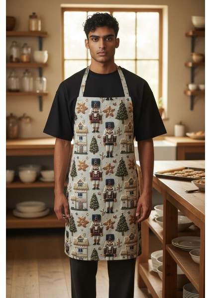 Unisex Mutfak Önlüğü Aşçı Önlüğü Yeni Yıl Yılbaşı Noel Baba nutcrackers, fındık kıran