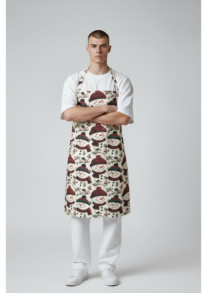 Unisex Mutfak Önlüğü Aşçı Önlüğü Yeni Yıl Yılbaşı Noel Baba